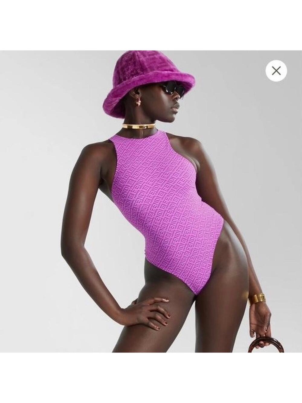 NIB SKIMS X Fendi High Neck Bodysuit - Colorado - Large